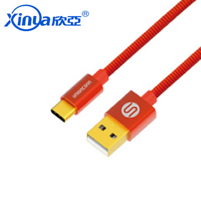 彈簧合金USB TYPE-C 數(shù)據(jù)充電線